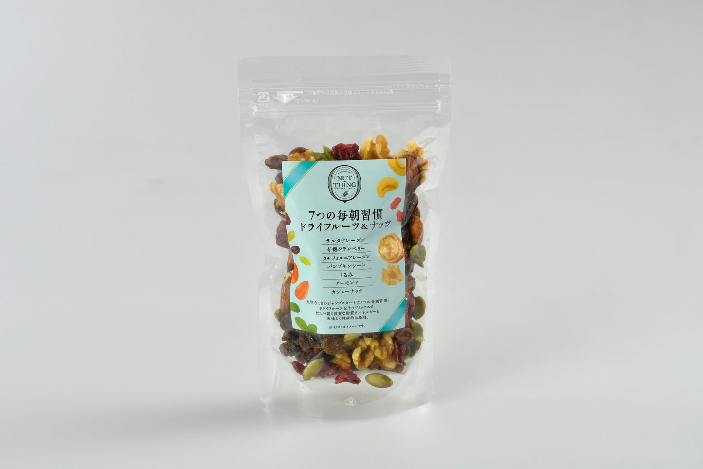 Healthy& Delicious Mix
7つの毎朝習慣ドライフルーツ&ナッツミックス
170 g 4袋