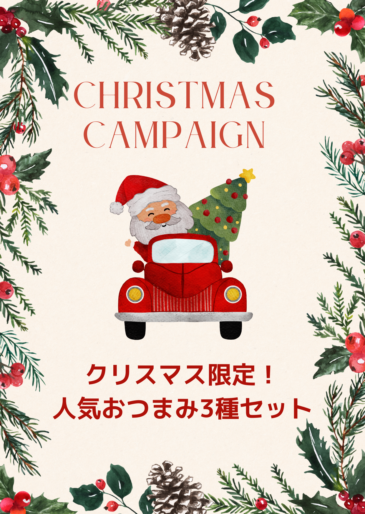 クリスマス限定！人気おつまみ3種セット　12/31まで